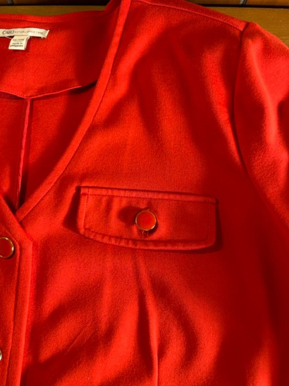 Cato Cardigan/Jacket Womens Sz 18/20 Red Button Front and Pockets V-Neck NWOT - Picture 9 of 11